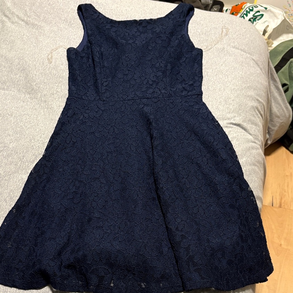 Speechless Navy Kids Lace Dress